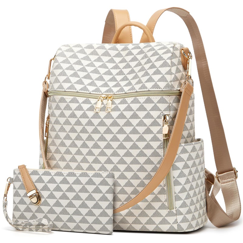 Makes Backpack Purse for Women PU Leather Travel Satchel Handbag Convertible Design Bag with Purse 2 Piece - Image 1